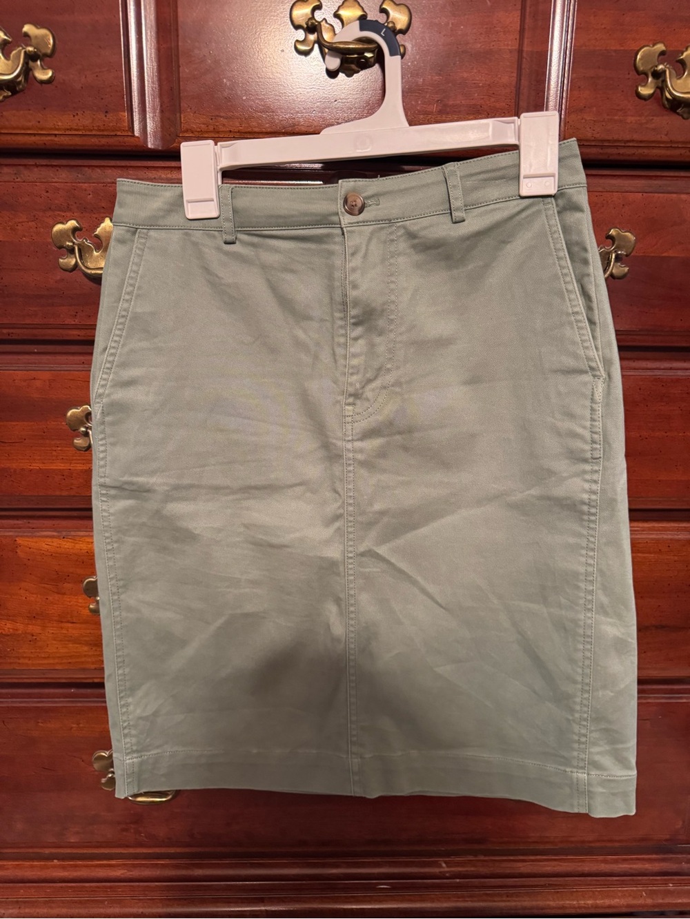 J. Crew Sage Green Cotton Pencil Skirt